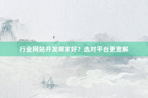 行业网站开发哪家好？选对平台更宽解